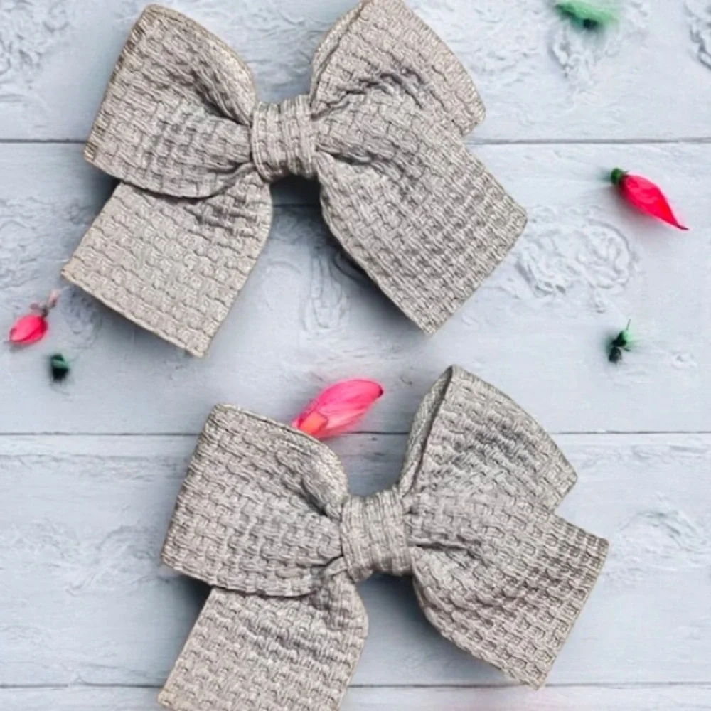 Waffle Mini Kids set of 2 Hair Bows